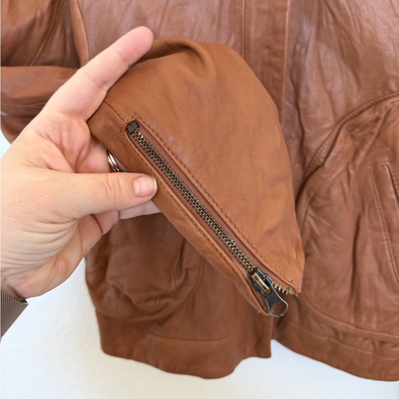 Doma Leather Biker Jacket Cognac Brown Size Small 100% Leather - Picture 6 of 12
